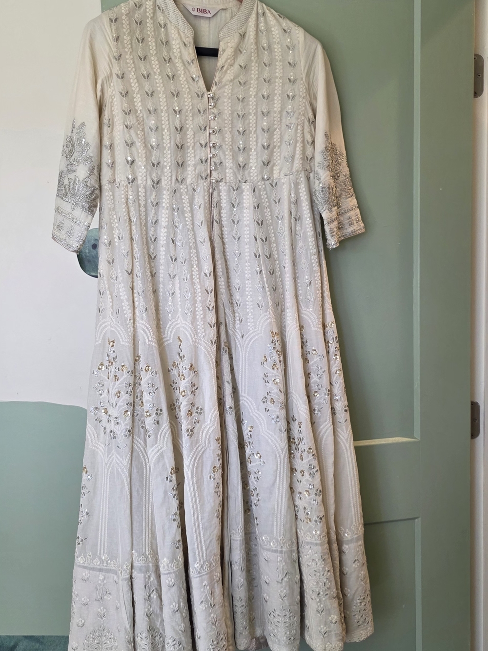 Biba Women's Embellished Ivory Maxi Dress